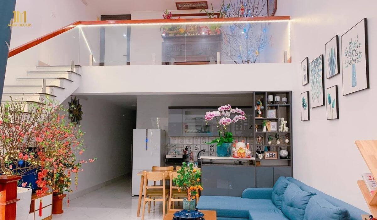 Tận dụng không gian trống của gác lửng làm không gian thờ cúng
