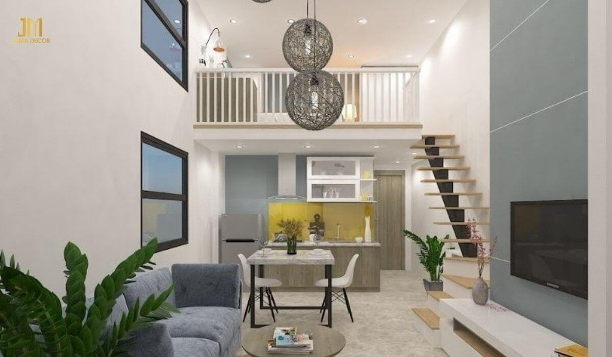 Không cần diện tích quá lớn, nhà ống có gác lửng đáp ứng được đầy đủ các nhu cầu tiện ích
