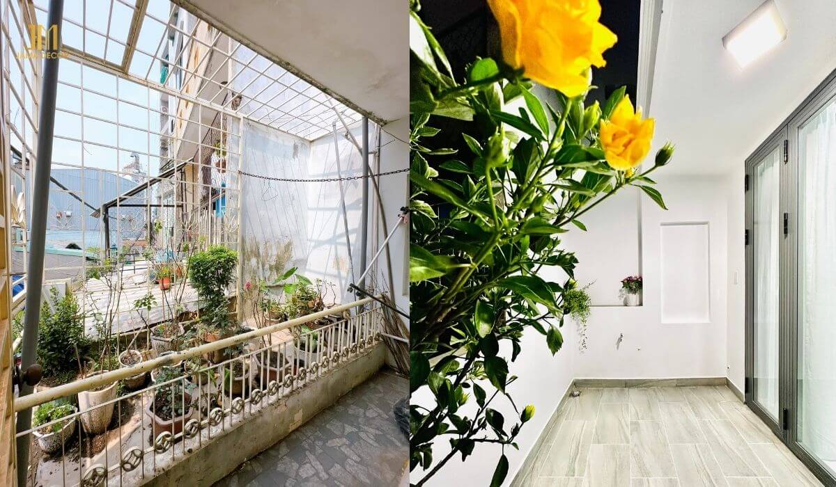 Ban công gắn bó suốt những năm tháng tuổi thơ được tân trang trở nên đẹp hơn
