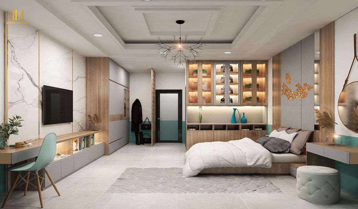 Phòng ngủ master với nội thất đầy đủ tiện nghi, đảm bảo đáp ứng đầy đủ nhu cầu của gia chủ