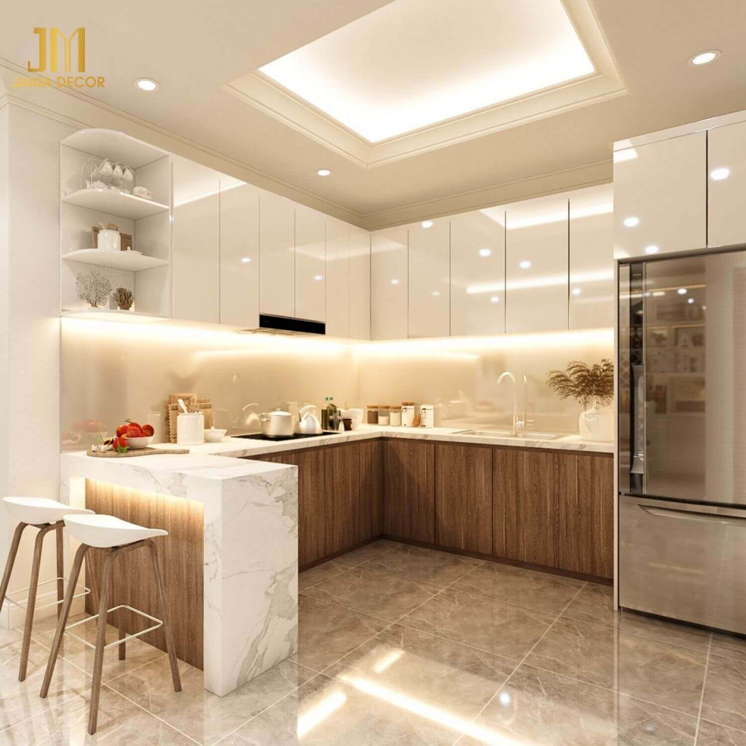 Không gian bếp tiện nghi, hiện đại và ấm áp