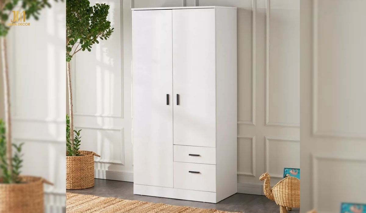 Tủ quần áo 2 cánh được thiết kế với nhiều ngăn và khoang để sắp xếp thêm được nhiều đồ dùng khác hơn