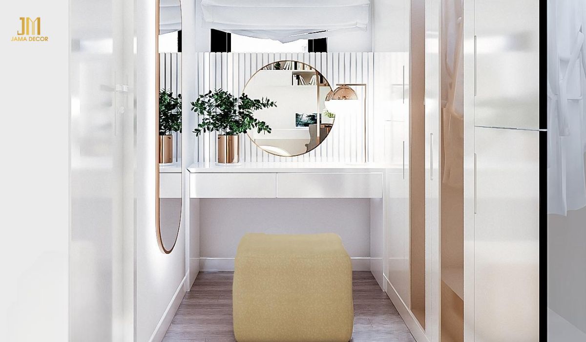 50+ Mẫu Bàn Trang Điểm Hiện Đại, Tinh Tế Nhất 15 Không gian trang điểm hiện đại, tinh tế với tone màu trắng đơn giản