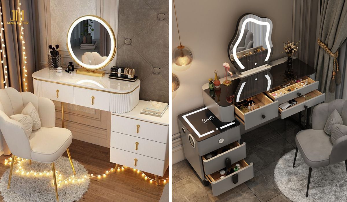 50+ Mẫu Bàn Trang Điểm Hiện Đại, Tinh Tế Nhất 7 Thiết kế thông minh giúp tiết kiệm thời gian trang điểm