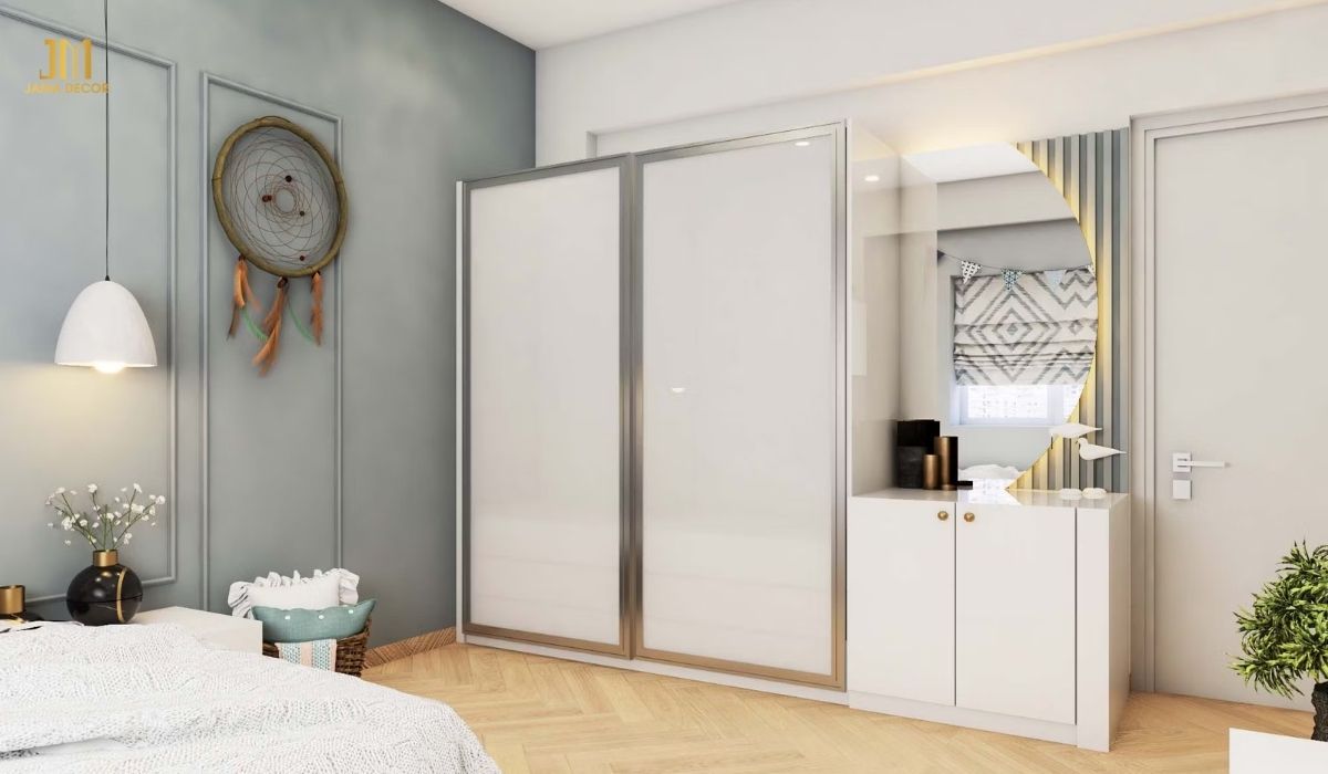 Tủ Acrylic được thiết kế với màu trắng tinh tế, tăng thêm sự sang trọng cho ngôi nhà