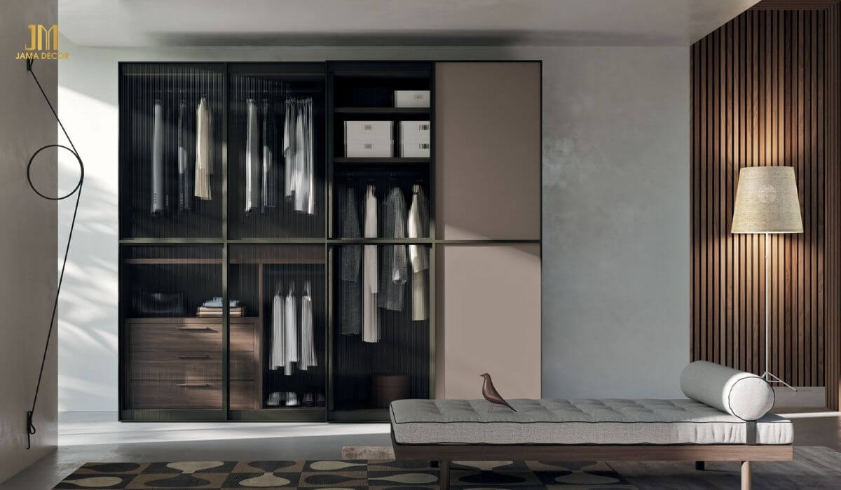 Mẫu tủ quần áo cánh kính cửa trượt mang đến cảm giác tinh tế
