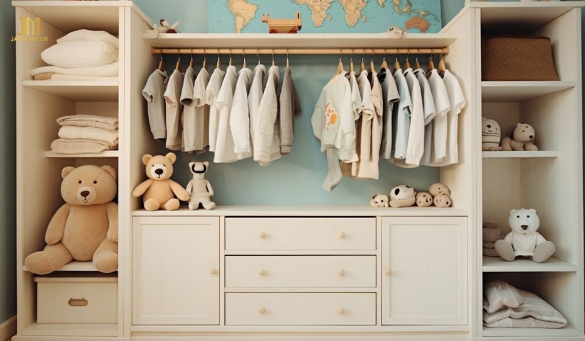 20+ Mẫu tủ quần áo trẻ em đẹp, thịnh hành nhất hiện nay 37 Tủ được thiết kế chia thành nhiều ngăn, có thanh ngang treo đồ và ngăn kéo kín để cất những đồ cá nhân gọn gàng