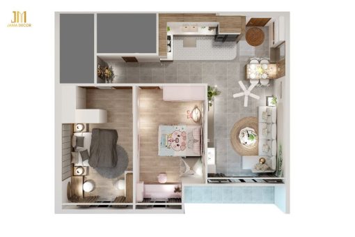 Thiết kế chung cư Carillon 7 – 2 PN – Chị Phúc - Ảnh 4