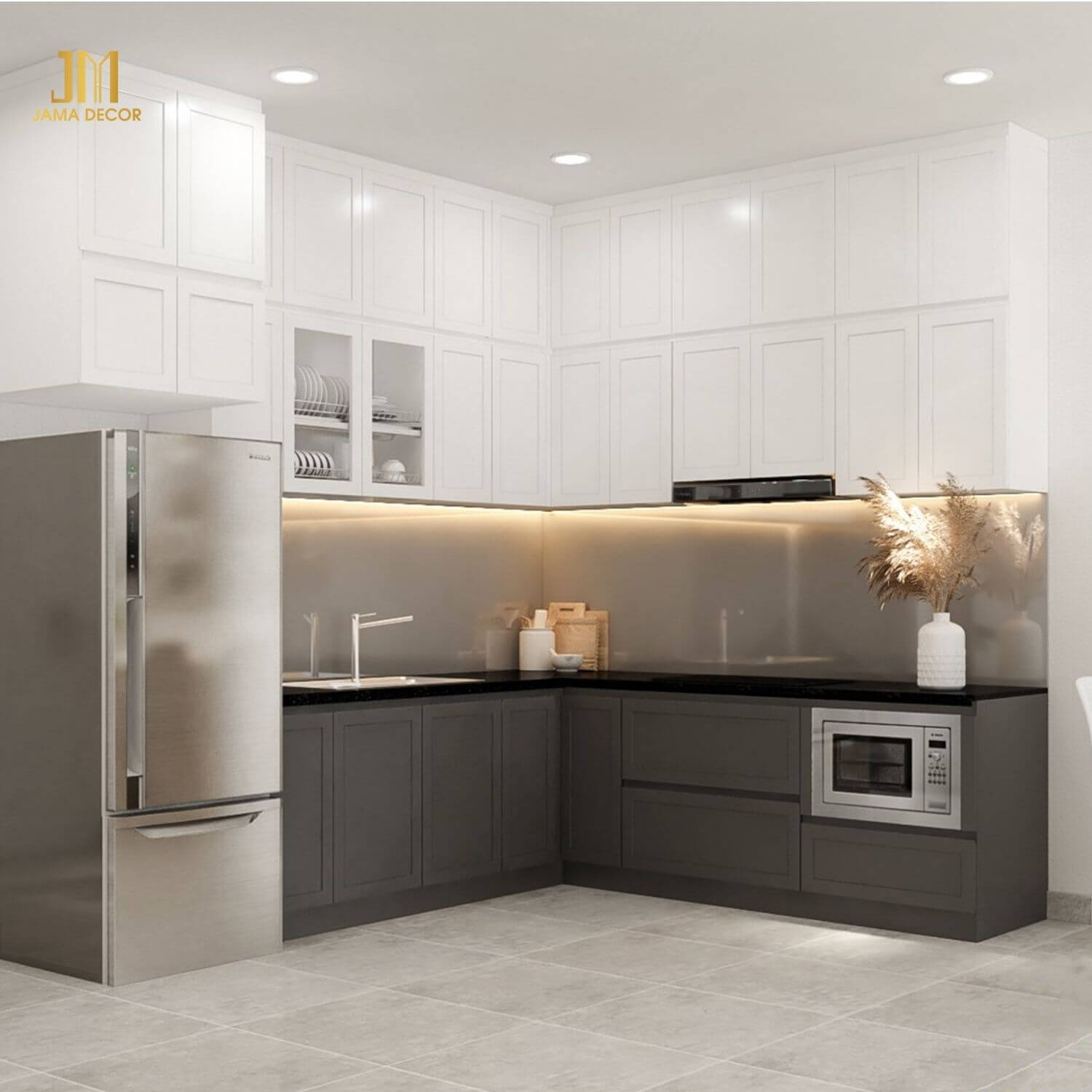 Tủ bếp chung cư nhỏ gọn, tiện ích