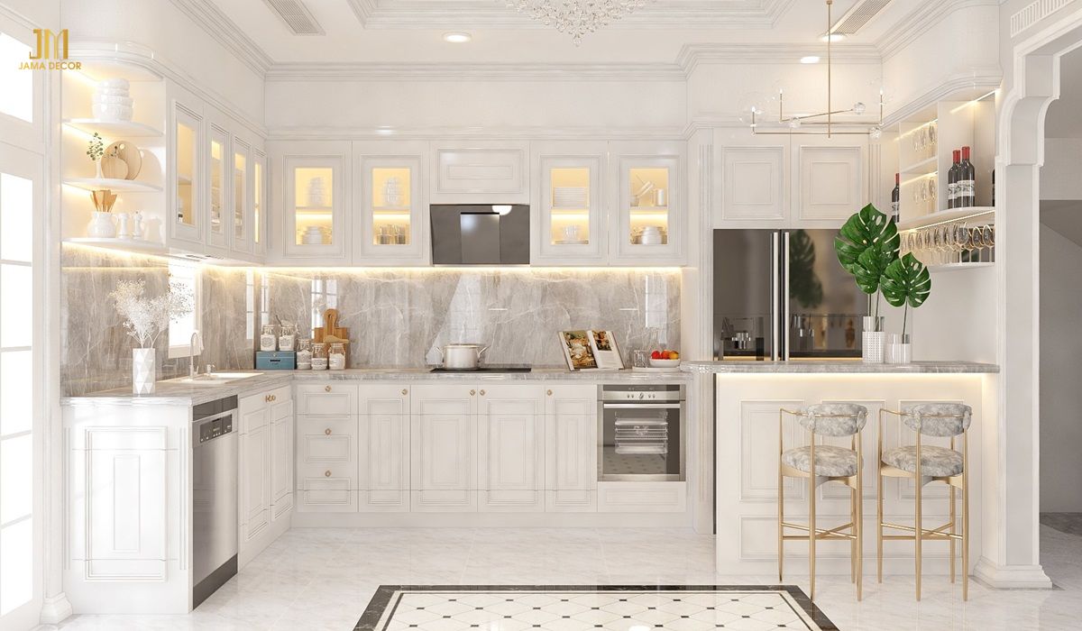 Tủ bếp dành cho biệt thự đẹp và hiện đại