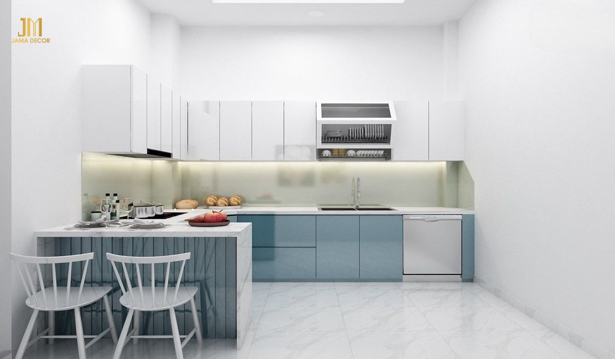 Tủ bếp có bàn đảo tiện lợi