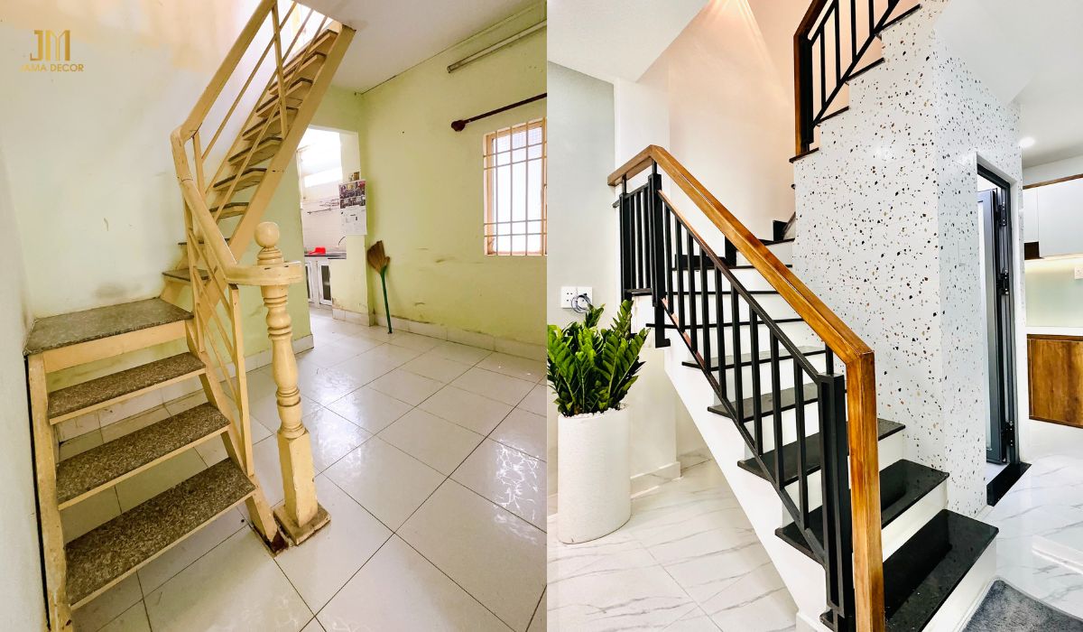 Cải tạo nội thất nhà ống thành không gian sống lý tưởng 18 Trước và sau cải tạo nội thất nhà ống