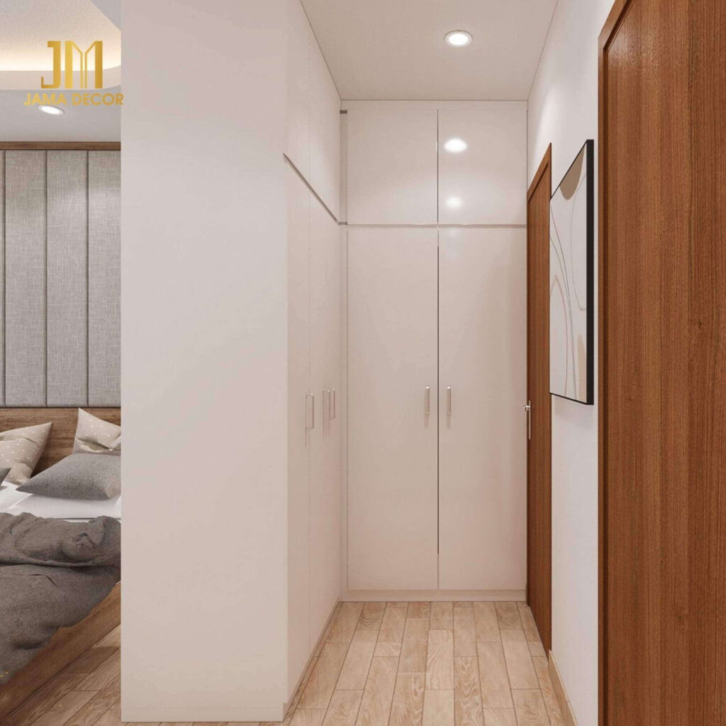 Tủ chữ L màu trắng đẹp và hiện đại