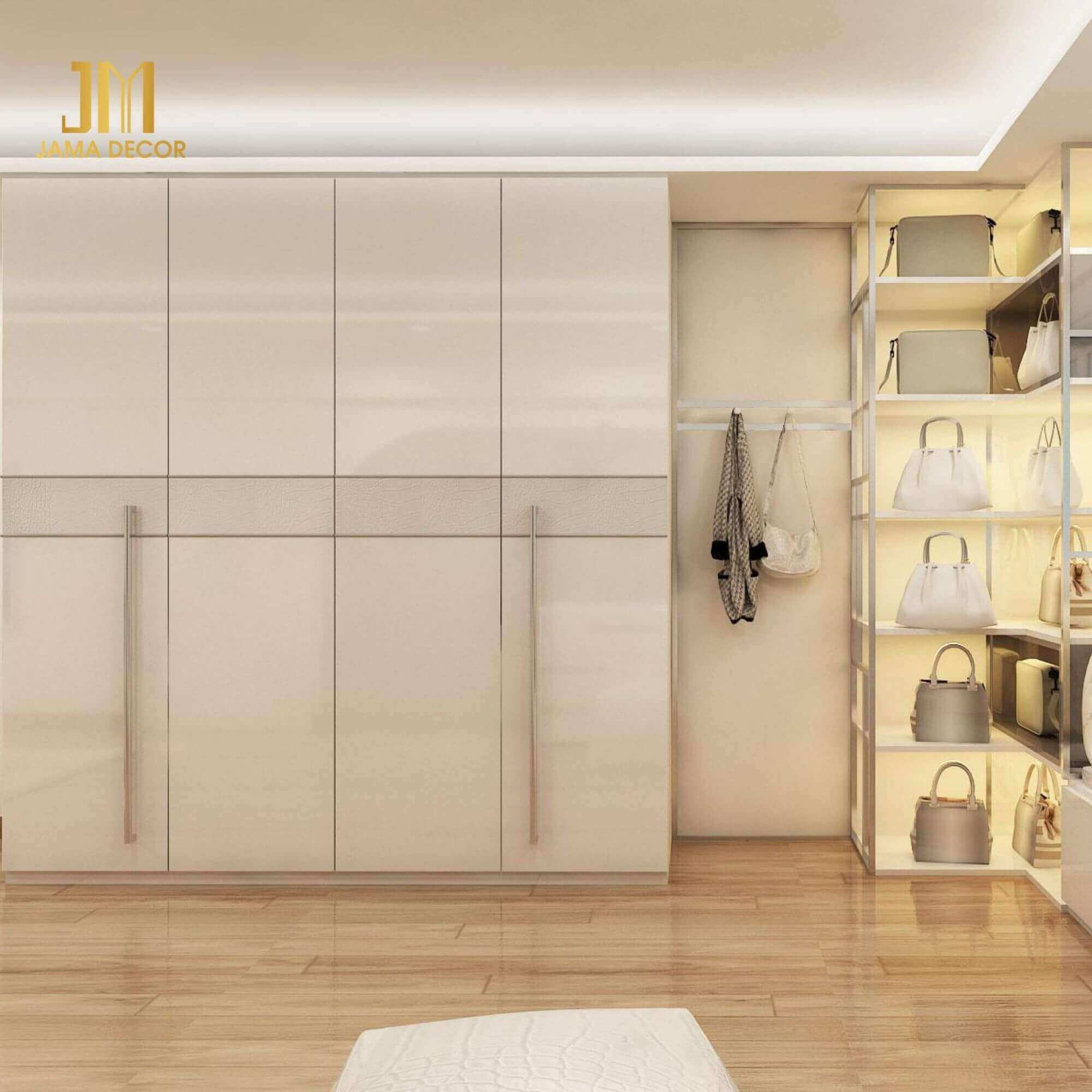 Không gian trở nên gọn gàng hơn nhờ tủ quần áo