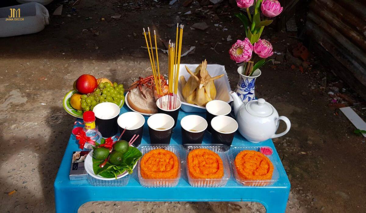 Mâm cúng đầy đủ khi khởi công cải tạo nhà cửa