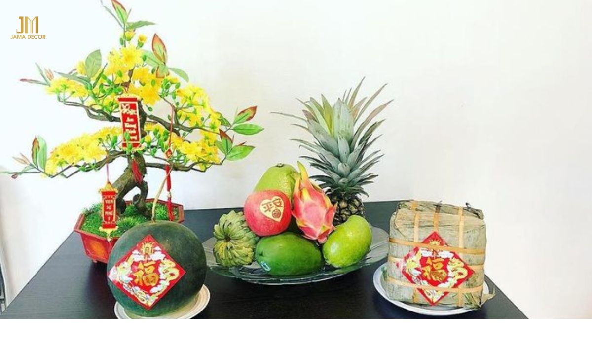 Mâm ngũ quả miền Nam trong lễ cúng cải tạo nhà