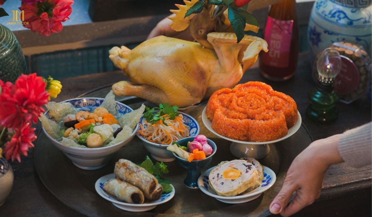 Hình ảnh một mâm lễ mặn đầy đủ