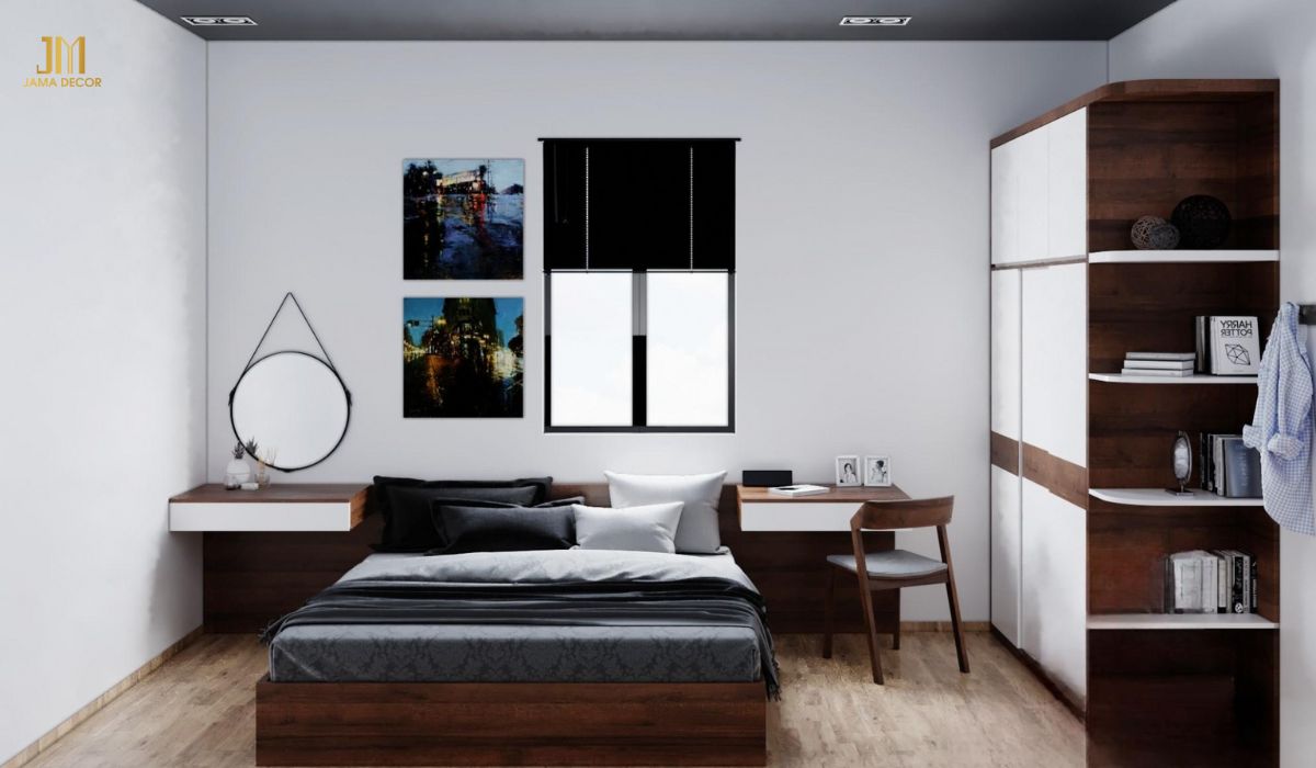 Mẫu thiết kế phòng ngủ màu trắng tối giản hiện đại