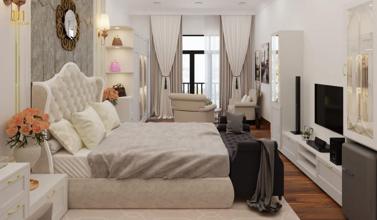 Giường ngủ phong cách Tân Cổ Điển sang trọng