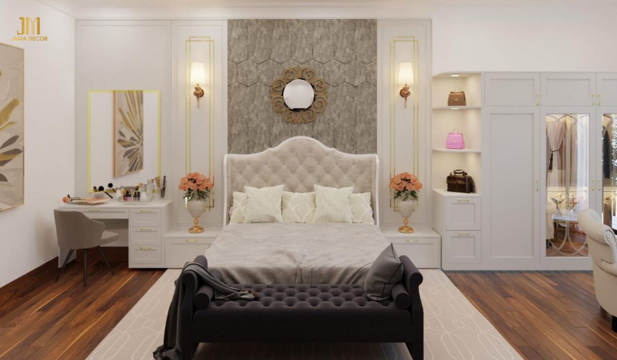 Mẫu phòng ngủ Master tân cổ điển nổi bật với nội thất cao cấp sang trọng