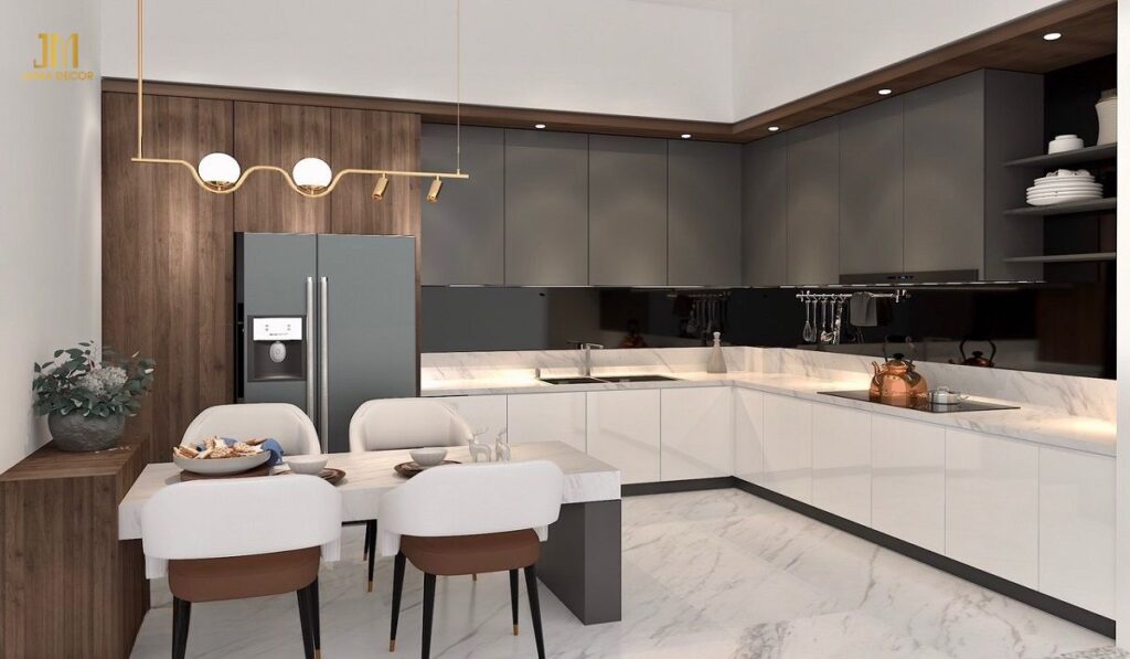 noi that nha bep dep voi ban dao bep 1