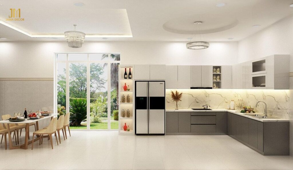 Nội thất nhà bếp đẹp với không gian mở thoáng đãng
