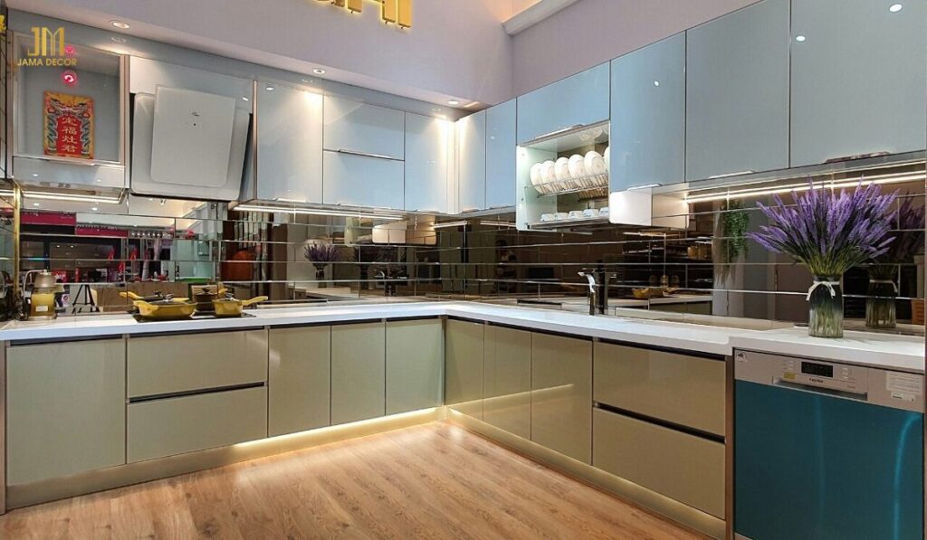 Top 100+ mẫu nội thất bếp giá rẻ hiện đại 47 Nội thất bếp giá rẻ - Tủ bếp công nghiệp phủ Acrylic