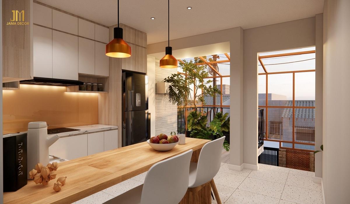 Thiết kế bếp sử dụng vật liệu tự nhiên mang lại sự ấm áp