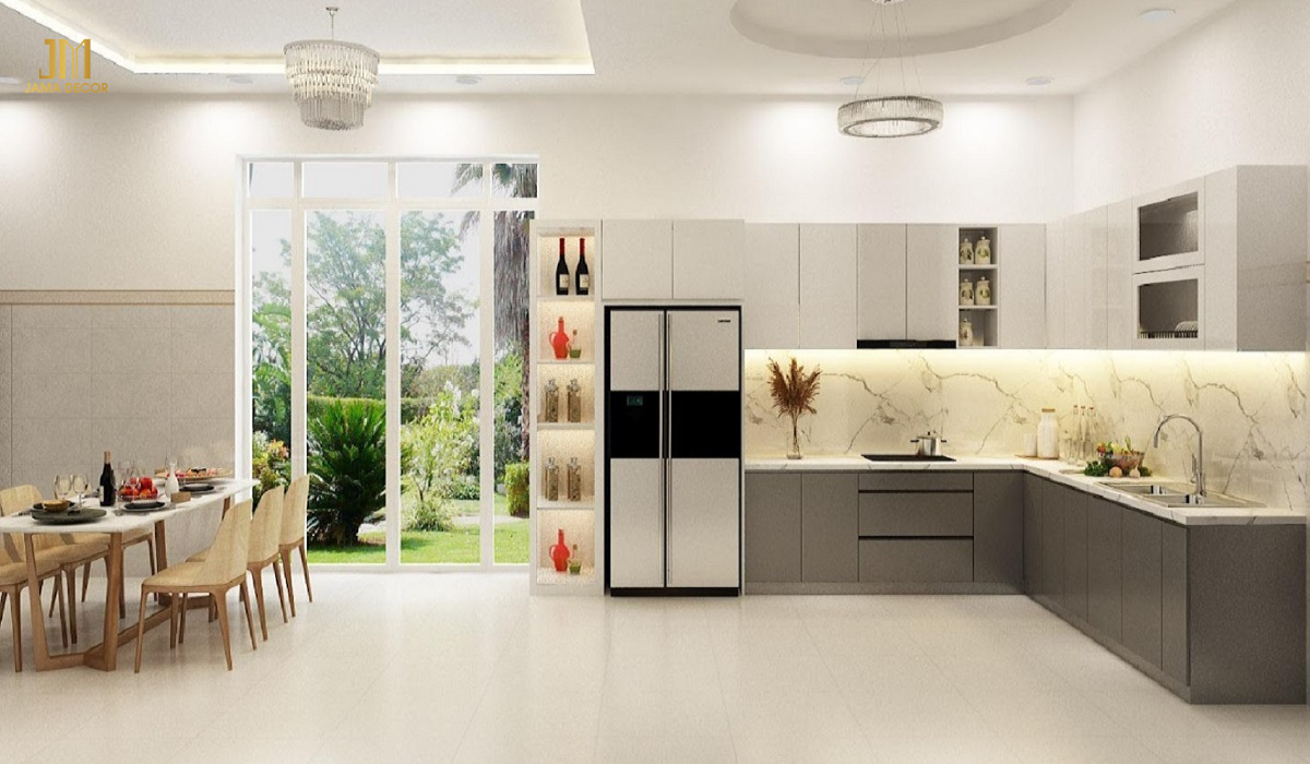 Bếp mở rộng và tích hợp không gian tạo sự thông thoáng