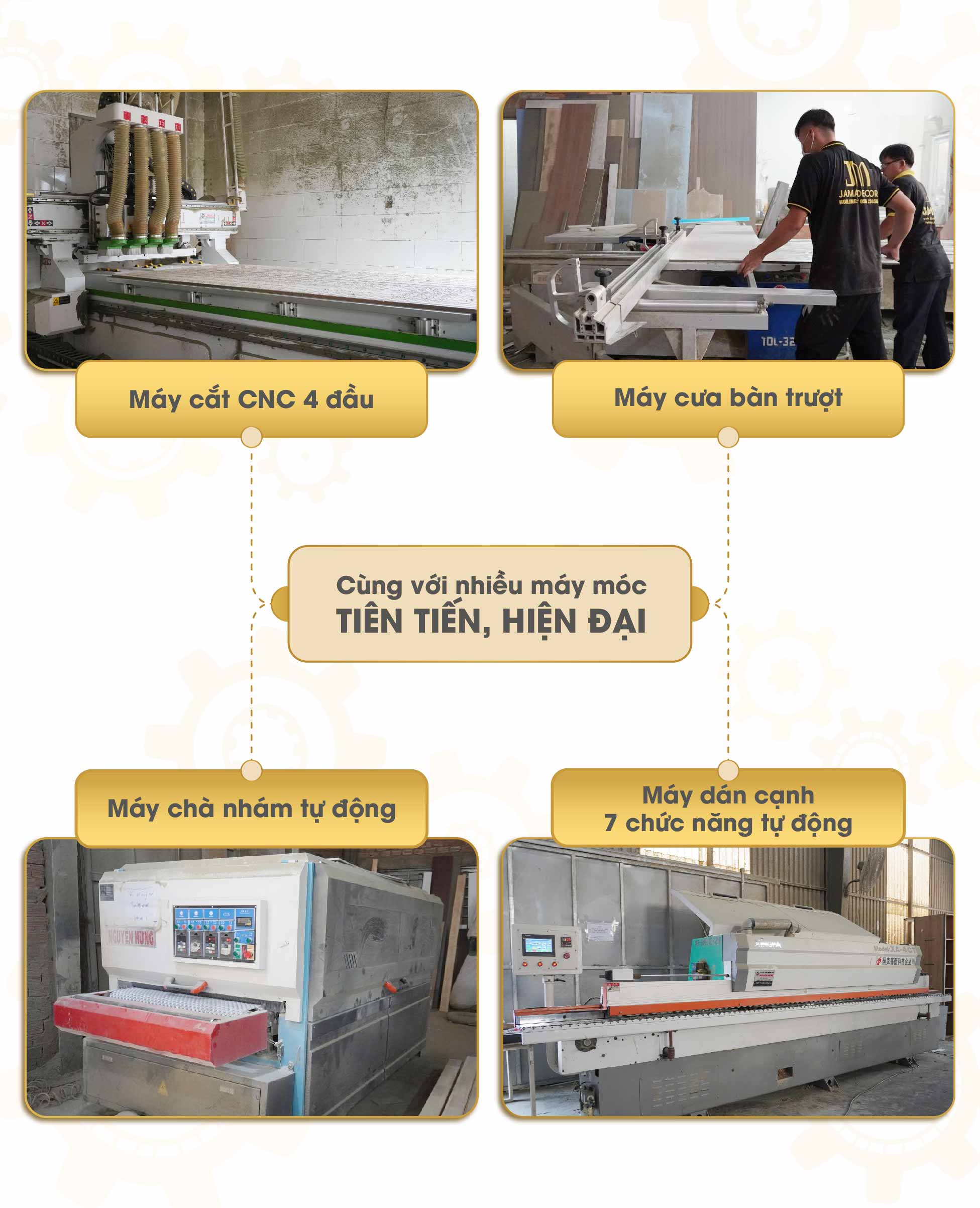 Xưởng sản xuất nội thất gỗ công nghiệp theo yêu cầu 3 Xưởng nội thất trang bị nhiều máy móc hiện đại