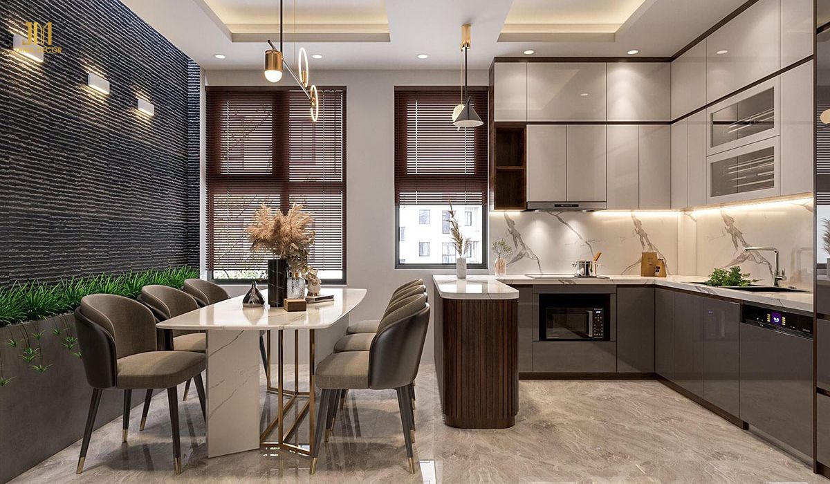 bếp có cửa sổ tạo cảm giác thông thoáng