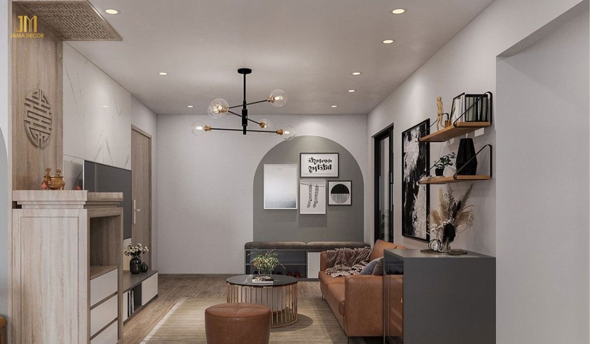 phòng khách có tủ thờ