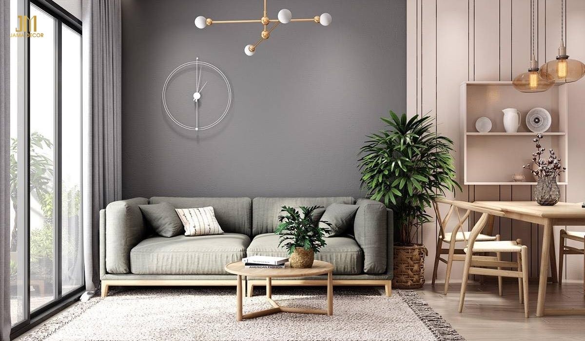 Nội thất căn hộ chung cư sử dụng màu trắng kết hợp với màu gỗ hài hòa, đẹp mắt