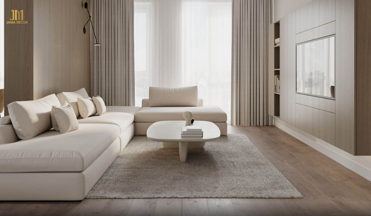 Nội thất phòng khách chung cư theo phong cách tối giản