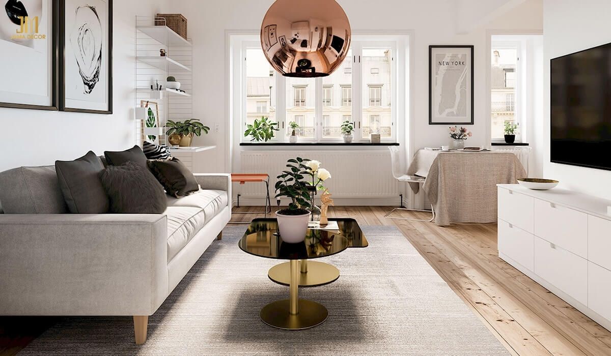 Mẫu nội thất chung cư 1 phòng ngủ sang trọng