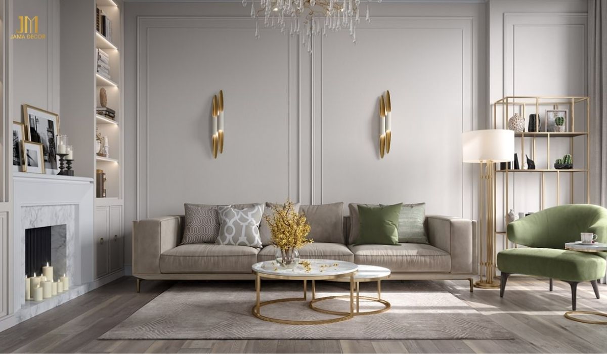 Phòng khách chung cư 3 phòng ngủ rộng rãi, đẹp mắt