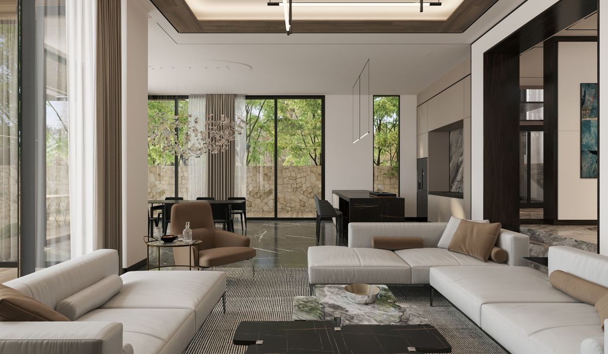 Xác định diện tích là một giai đoạn quan trọng trong thiết kế nội thất phòng khách biệt thự