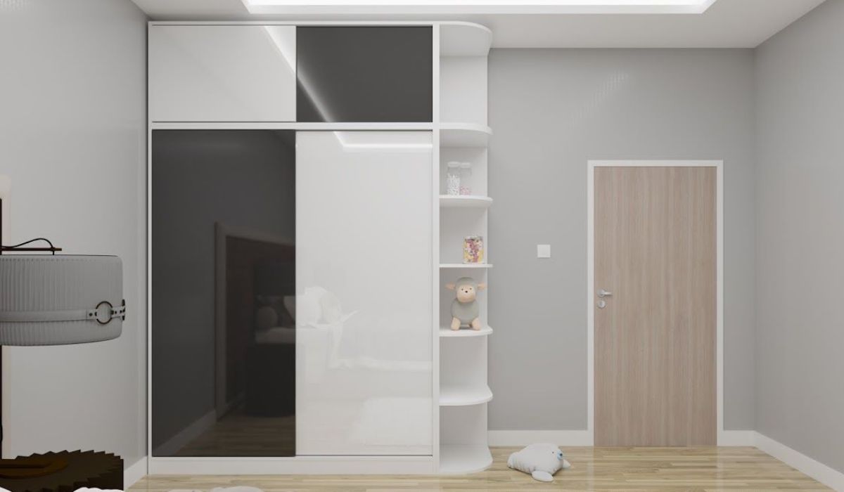 Thiết kế tủ quần áo 2 cánh tối giản giúp tiết kiệm không gian