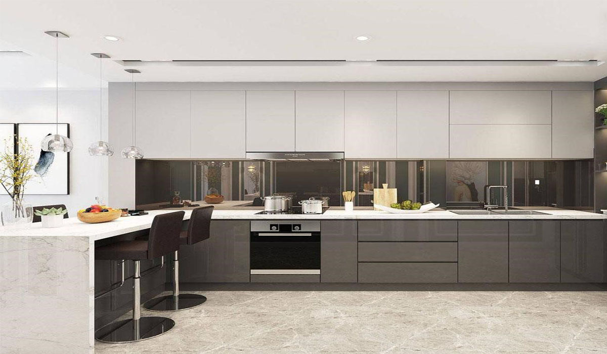 Diện tích khu bếp cân đối với tổng thể ngôi nhà để nâng cao tính thẩm mỹ