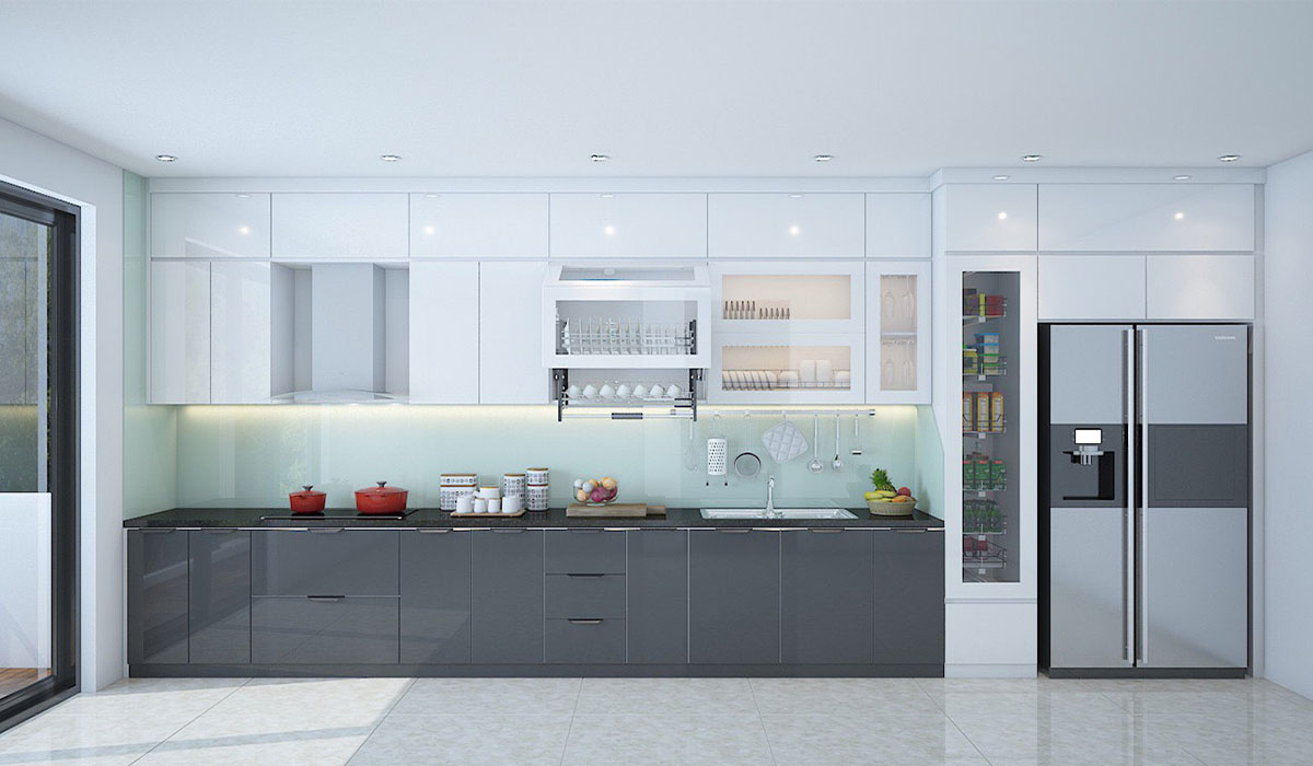 Bếp chữ I giúp tận dụng không gian bếp một cách hợp lý