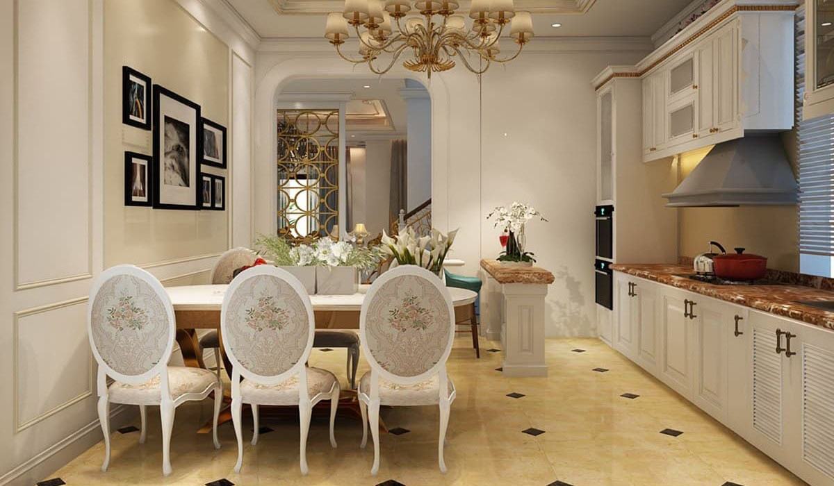 Nội thất phòng bếp hiện đại mang lại không gian thoáng mát, rộng rãi