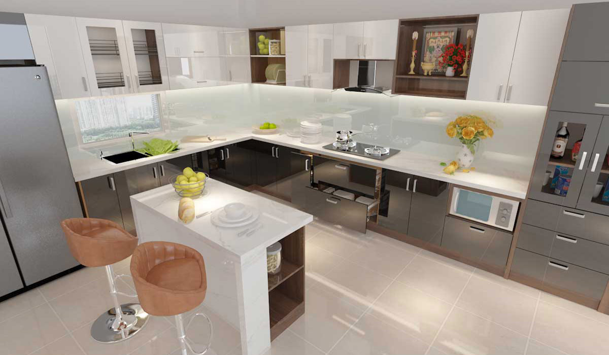 Không gian bếp hiện đại, sang trọng