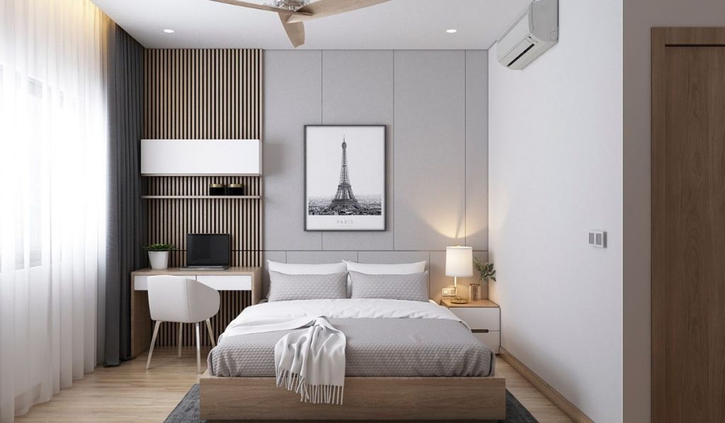 35+ mẫu thiết kế phòng ngủ đẹp cho nhà ống tiện nghi 42 Mẫu phòng ngủ nhà ống phong cách tối giản
