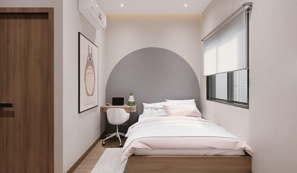 35+ mẫu thiết kế phòng ngủ đẹp cho nhà ống tiện nghi 38 Mẫu phòng ngủ nhà ống gam màu hồng pastel dễ thương cho bé gái