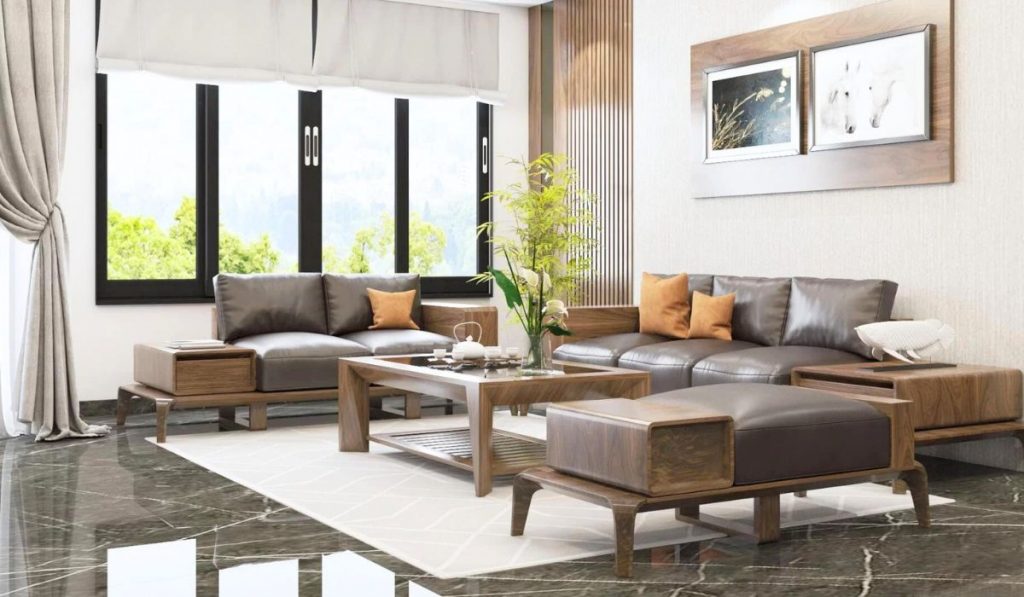 Mẫu thiết kế phòng khách nhà vuông hiện đại năm 2023