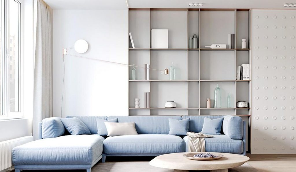 Sử dụng tông màu sáng như trắng, xanh cùng với nội thất đơn giản giúp không gian gọn gàng, ngăn nắp