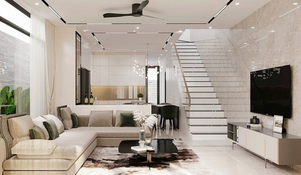 Bố trí nội thất phù hợp sẽ giúp không gian phòng khách trở nên sang trọng và tinh tế