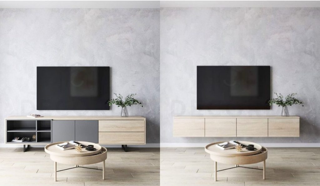 Tổng hợp các mẫu kệ trang trí phòng khách hiện đại nhất 29 Mẫu kệ tivi phong cách tối giản