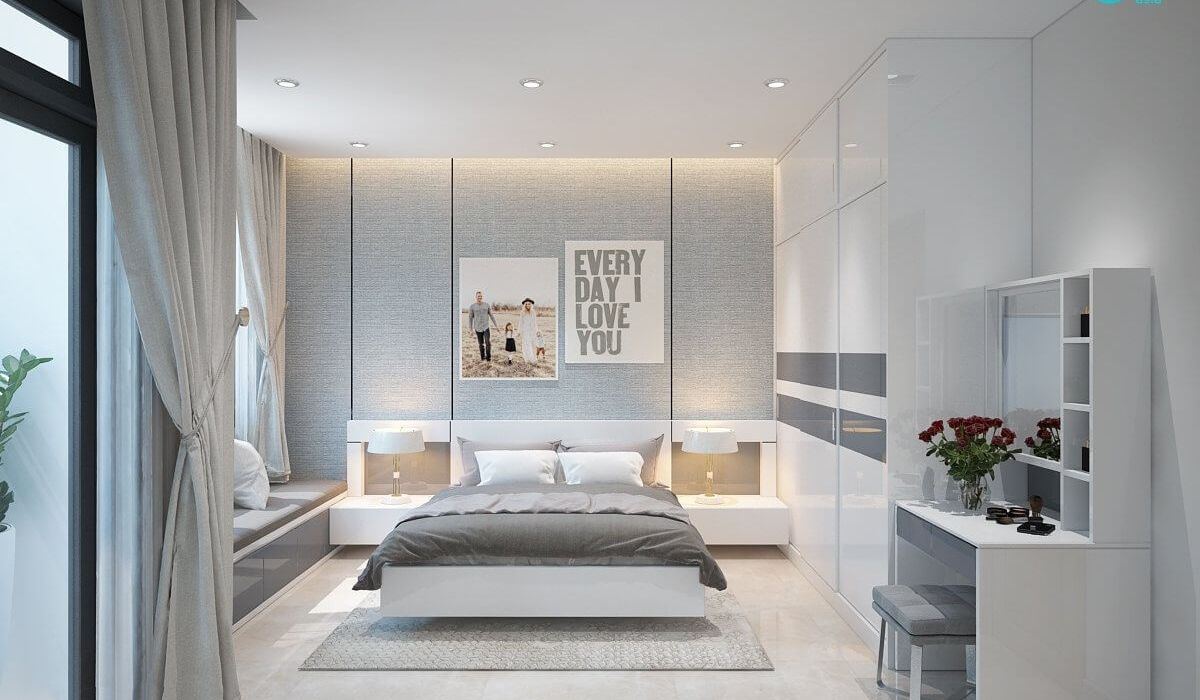 Nội thất Phòng ngủ 20m2 tone màu sáng