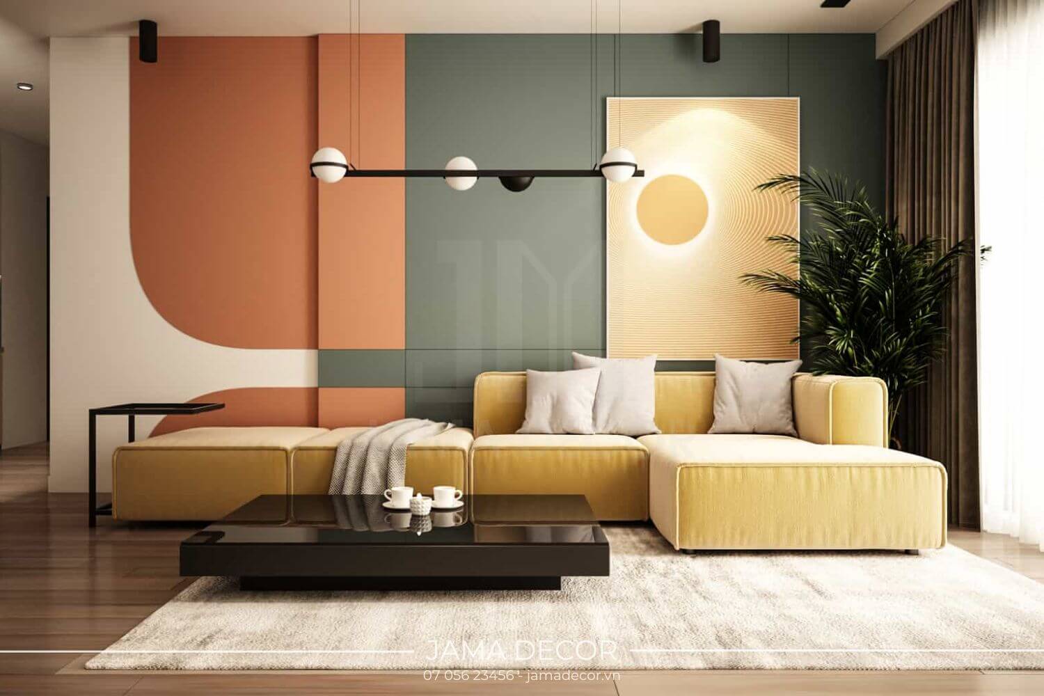 Phòng khách color block